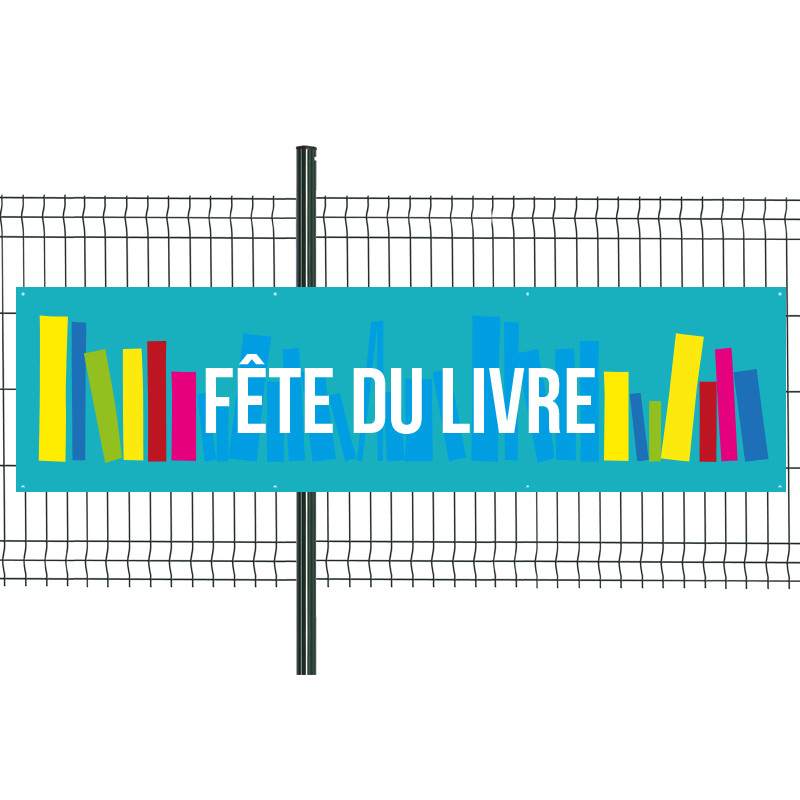 Banderole Prête à imprimer "Fête du livre" (fixation oeillets) 80x300 cm - Modèle 2 MACAP