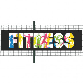 Banderole Prête à imprimer "Fitness" (fixation oeillets) 100x400 cm - Modèle 1 MACAP