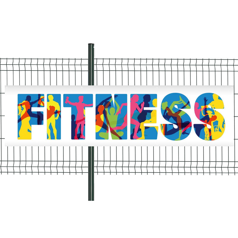 Banderole Prête à imprimer "Fitness" (fixation oeillets) 80x300 cm - Modèle 2 MACAP