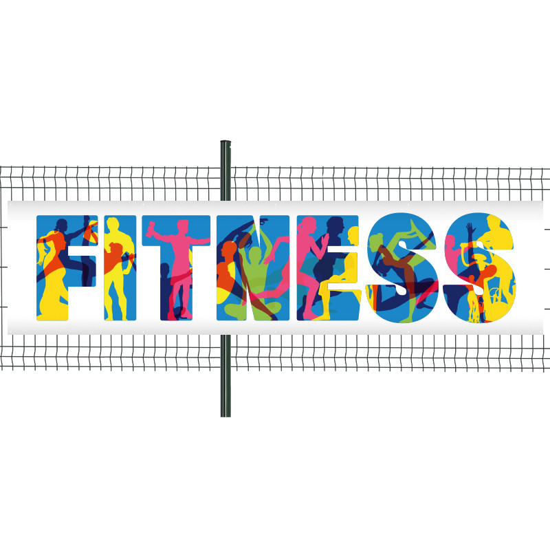 Banderole Prête à imprimer "Fitness" (fixation oeillets) 100x400 cm - Modèle 2 MACAP