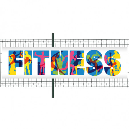 Banderole Prête à imprimer "Fitness" (fixation oeillets) 100x400 cm - Modèle 2 MACAP