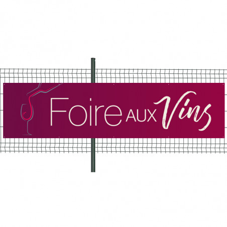 Banderole Prête à imprimer "Foire aux vins" (fixation oeillets) 100x400 cm - Modèle 1 MACAP