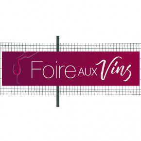 Banderole Prête à imprimer "Foire aux vins" (fixation oeillets) 100x400 cm - Modèle 1 MACAP