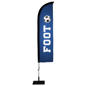 Beach flag Prêt à imprimer "Foot" (kit avec platine carrée) 2,8 m - Modèle 1 MACAP