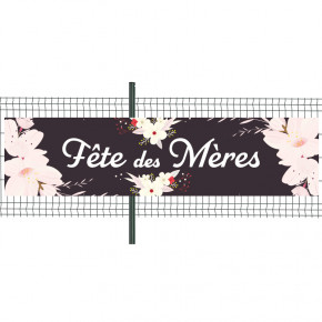 Banderole Prête à imprimer "Fête des mères" (fixation oeillets) 100x400 cm - Modèle 1 MACAP