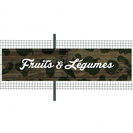Banderole Prête à imprimer "Fruits et légumes" (fixation oeillets) 100x400 cm - Modèle 2 MACAP