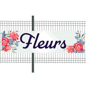Banderole Prête à imprimer "Fleurs" (fixation oeillets) 80x300 cm - Modèle 1 MACAP