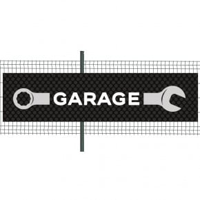 Banderole Prête à imprimer "Garage Auto" (fixation oeillets) 100x400 cm - Modèle 1 MACAP