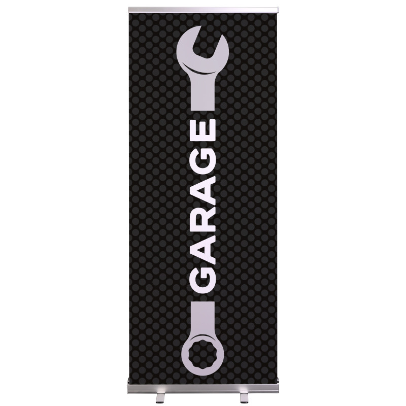 Roll-up Prêt à imprimer "Garage Auto" (avec housse de transport) 80x200 cm - Modèle 1 MACAP