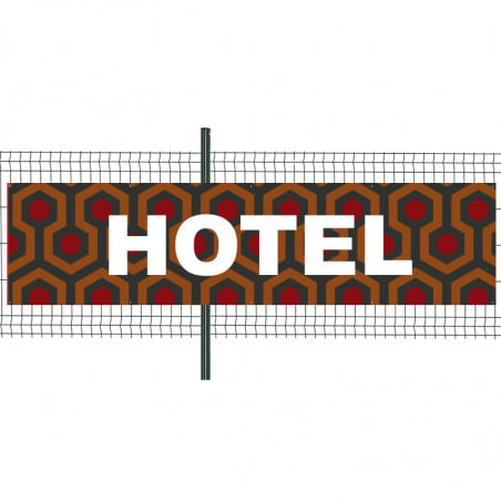 Banderole Prête à imprimer "Hôtel" (fixation oeillets) 100x400 cm - Modèle 1 MACAP