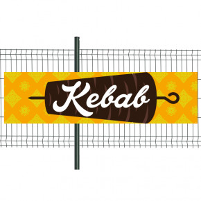 Banderole Prête à imprimer "Kebab" (fixation oeillets) 80x300 cm - Modèle 1 MACAP