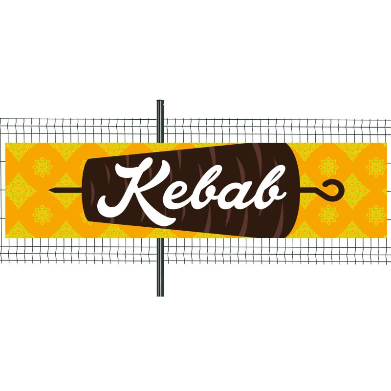 Banderole Prête à imprimer "Kebab" (fixation oeillets) 100x400 cm - Modèle 1 MACAP