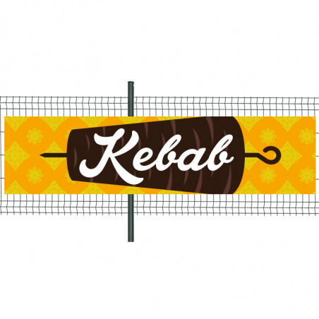 Banderole Prête à imprimer "Kebab" (fixation oeillets) 100x400 cm - Modèle 1 MACAP