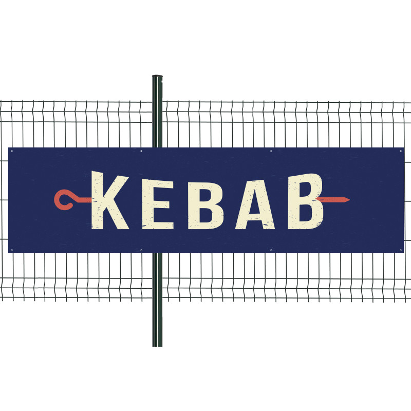 Banderole Prête à imprimer "Kebab" (fixation oeillets) 80x300 cm - Modèle 2 MACAP