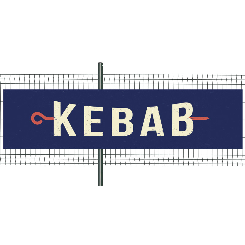 Banderole Prête à imprimer "Kebab" (fixation oeillets) 100x400 cm - Modèle 2 MACAP