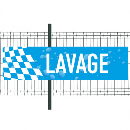 Banderole Prête à imprimer "Lavage" (fixation oeillets) 80x300 cm - Modèle 1 MACAP