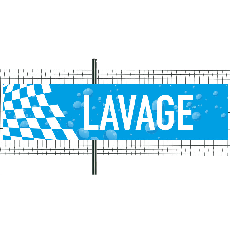 Banderole Prête à imprimer "Lavage" (fixation oeillets) 100x400 cm - Modèle 1 MACAP