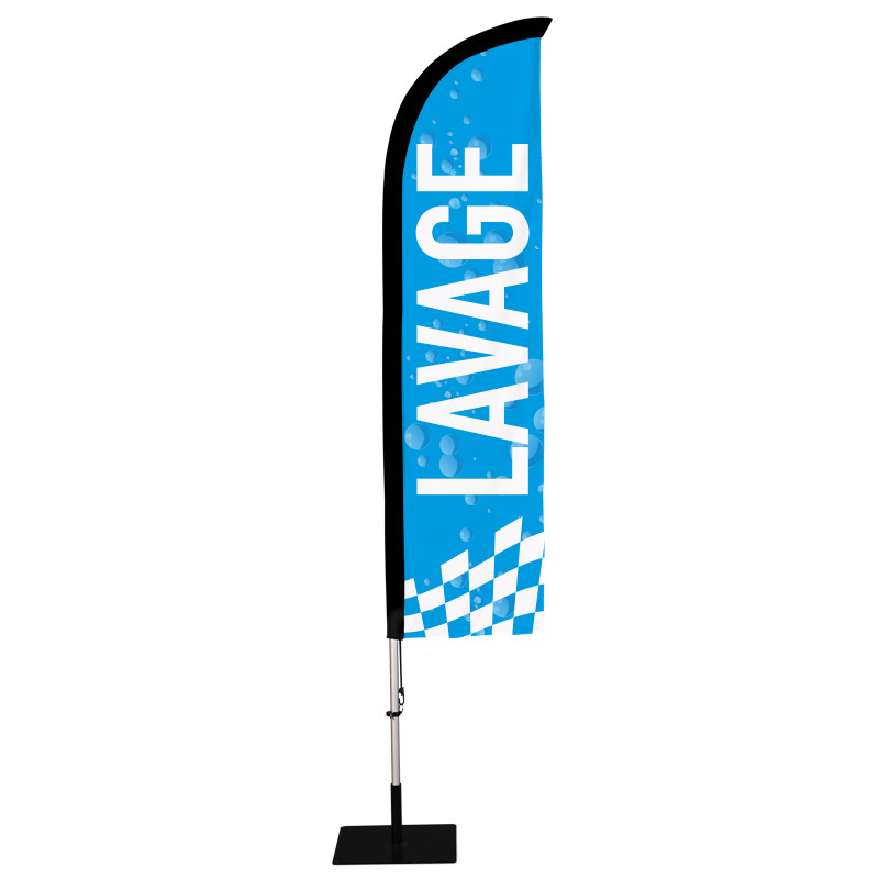 Beach flag Prêt à imprimer "Lavage" (kit avec platine carrée) 2,8 m - Modèle 1 MACAP