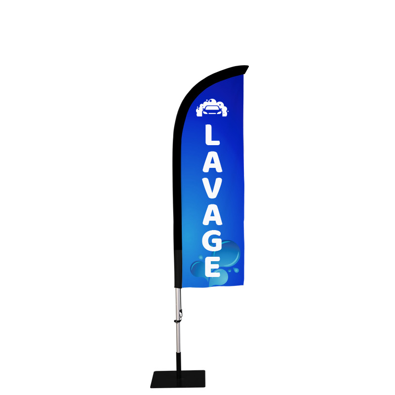 Beach flag Prêt à imprimer "Lavage" (kit avec platine carrée) 2,3 m - Modèle 2 MACAP