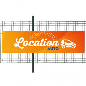 Banderole Prête à imprimer "Location Auto" (fixation oeillets) 80x300 cm - Modèle 1 MACAP