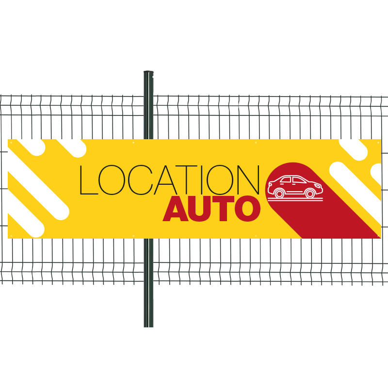 Banderole Prête à imprimer "Location Auto" (fixation oeillets) 80x300 cm - Modèle 2 MACAP