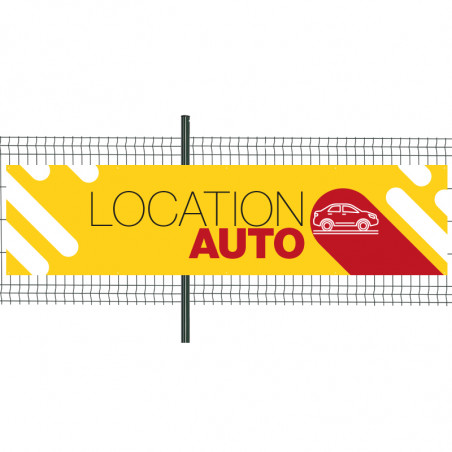 Banderole Prête à imprimer "Location Auto" (fixation oeillets) 100x400 cm - Modèle 2 MACAP
