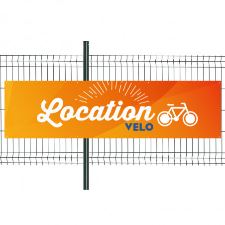 Banderole Prête à imprimer "Location Vélo" (fixation oeillets) 80x300 cm - Modèle 1 MACAP