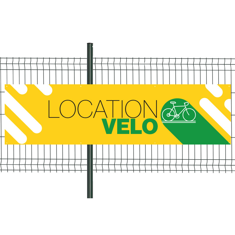 Banderole Prête à imprimer "Location Vélo" (fixation oeillets) 80x300 cm - Modèle 2 MACAP