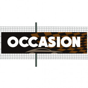 Banderole Prête à imprimer "Occasion" (fixation oeillets) 100x400 cm - Modèle 2 MACAP