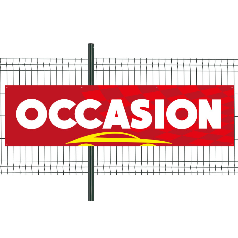 Banderole Prête à imprimer "Occasion" (fixation oeillets) 80x300 cm - Modèle 3 MACAP