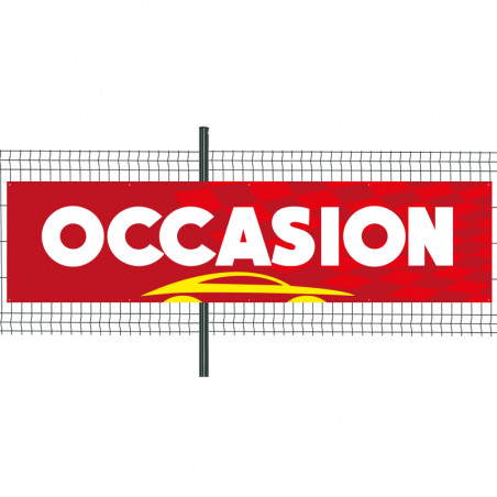 Banderole Prête à imprimer "Occasion" (fixation oeillets) 100x400 cm - Modèle 3 MACAP