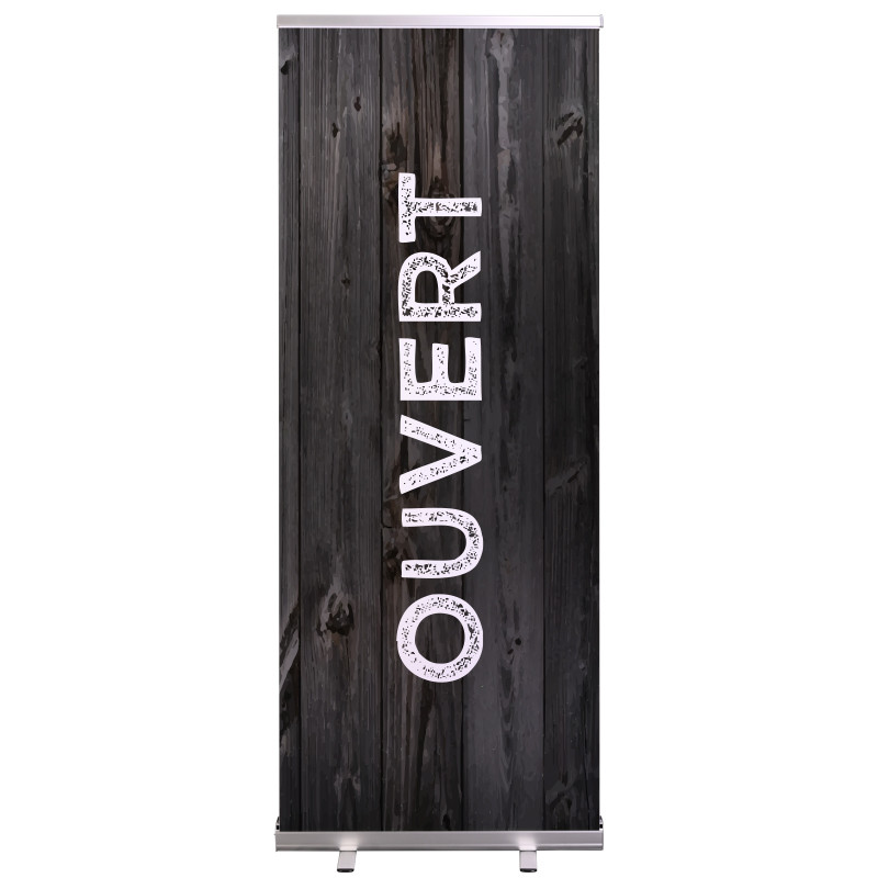 Roll-up Prêt à imprimer "Ouvert" (avec housse de transport) 80x200 cm - Modèle 2 MACAP