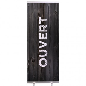 Roll-up Prêt à imprimer "Ouvert" (avec housse de transport) 80x200 cm - Modèle 2 MACAP