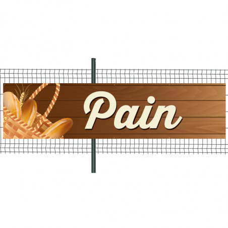 Banderole Prête à imprimer "Pain" (fixation oeillets) 100x400 cm - Modèle 1 MACAP