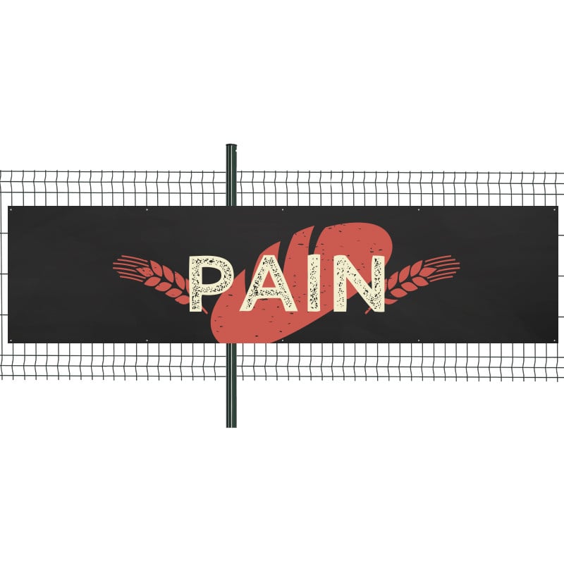 Banderole Prête à imprimer "Pain" (fixation oeillets) 100x400 cm - Modèle 2 MACAP