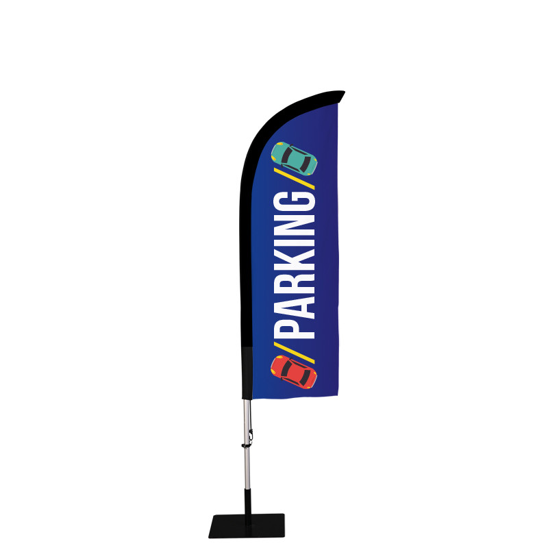 Beach flag Prêt à imprimer "Parking" (kit avec platine carrée) 2,3 m - Modèle 1 MACAP