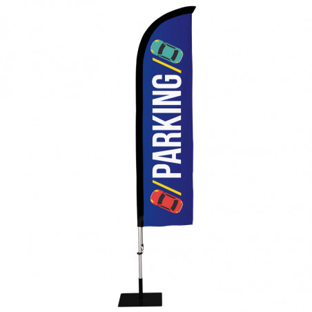 Beach flag Prêt à imprimer "Parking" (kit avec platine carrée) 2,8 m - Modèle 1 MACAP