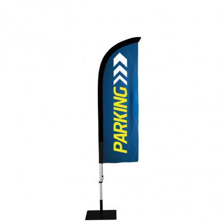 Beach flag Prêt à imprimer "Parking" (kit avec platine carrée) 2,3 m - Modèle 2 MACAP
