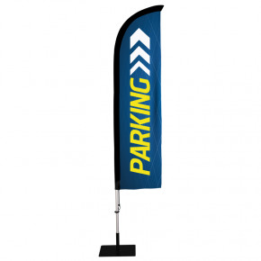 Beach flag Prêt à imprimer "Parking" (kit avec platine carrée) 2,8 m - Modèle 2 MACAP