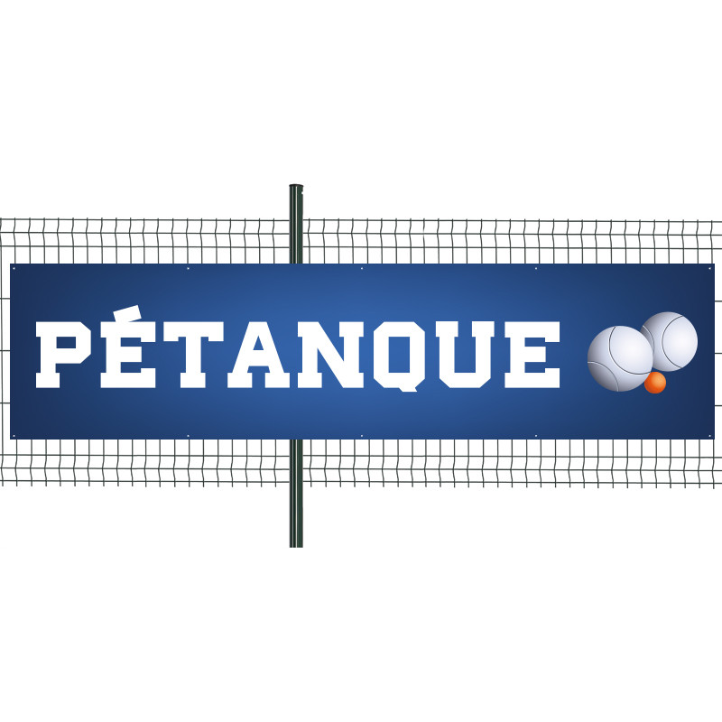 Banderole Prête à imprimer "Pétanque" (fixation oeillets) 100x400 cm - Modèle 1 MACAP