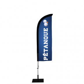 Beach flag Prêt à imprimer "Pétanque" (kit avec platine carrée) 2,3 m - Modèle 1 MACAP