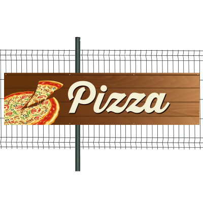 Banderole PVC Oeillets 80x300 cm PLV "Pizza"- Modèle 1
