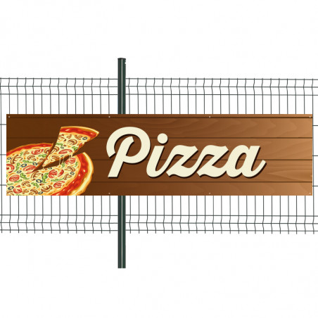 Banderole Prête à imprimer "Pizza" (fixation oeillets) 80x300 cm - Modèle 1 MACAP