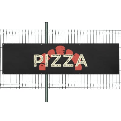 Banderole PVC Oeillets 80x300 cm PLV "Pizza"- Modèle 2