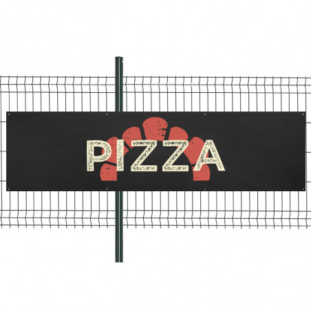 Banderole Prête à imprimer "Pizza" (fixation oeillets) 80x300 cm - Modèle 2 MACAP