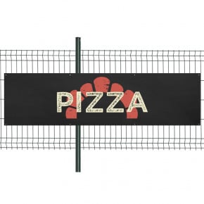 Banderole Prête à imprimer "Pizza" (fixation oeillets) 80x300 cm - Modèle 2 MACAP