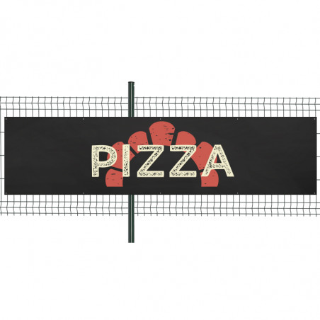 Banderole Prête à imprimer "Pizza" (fixation oeillets) 100x400 cm - Modèle 2 MACAP
