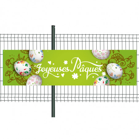 Banderole Prête à imprimer "Pâques" (fixation oeillets) 80x300 cm - Modèle 1 MACAP