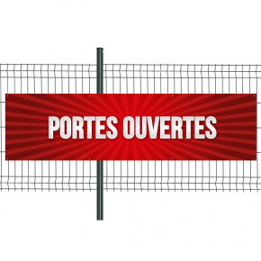 Banderole Prête à imprimer "Portes ouvertes" (fixation oeillets) 80x300 cm - Modèle 1 MACAP