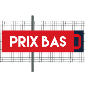 Banderole Prête à imprimer "Prix bas" (fixation oeillets) 80x300 cm - Modèle 1 MACAP
